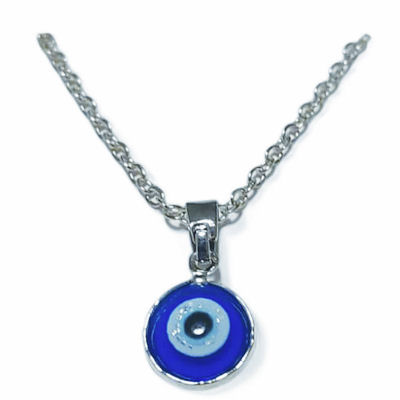 Evil Eye Silvertone Necklace